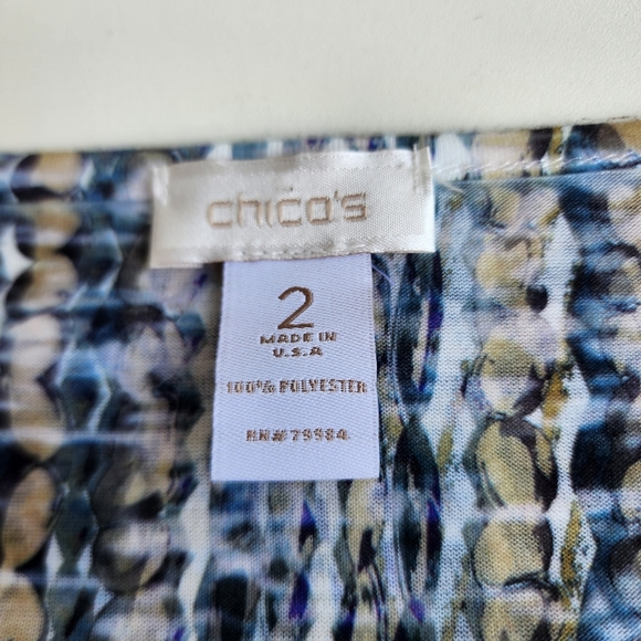 Chico's Multicolored Polyester Saharan Weave Sequin Soft Tank Top Size 2 LARGE - Picture 7 of 9